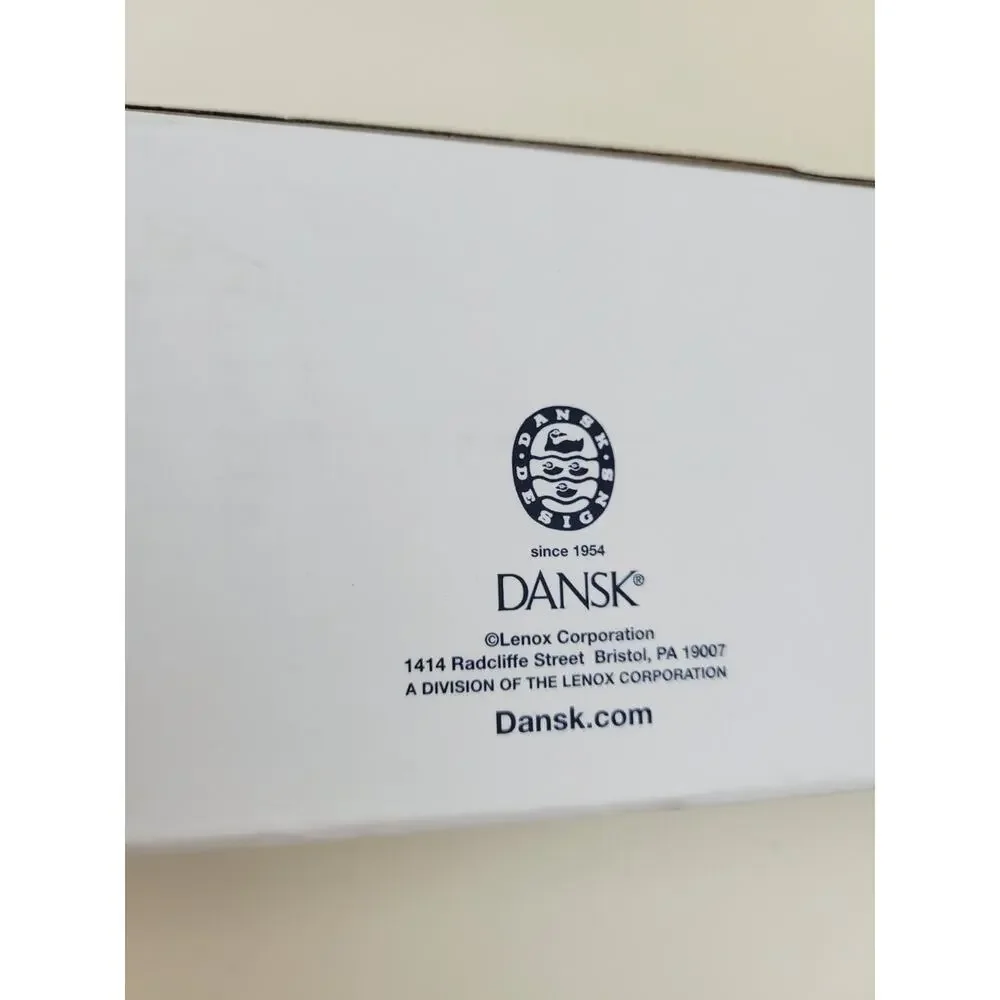 Dansk Wood Salad Server Set of 2 Brown Silver Metal Open Box